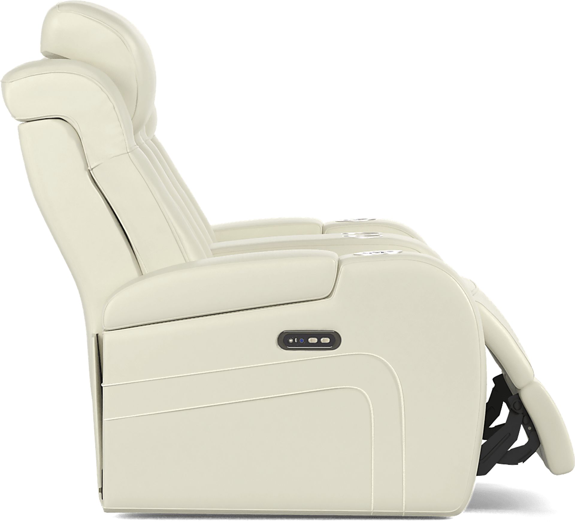 Cenova Ivory Leather 3 Pc Dual Power Reclining Living Room - Image 18