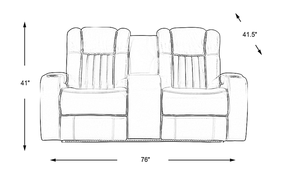 Cenova Leather Dual Power Reclining Loveseat