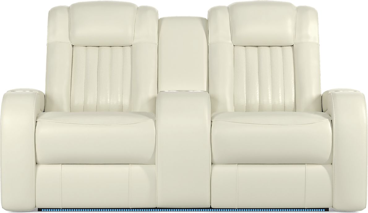 Cenova Leather Dual Power Reclining Loveseat