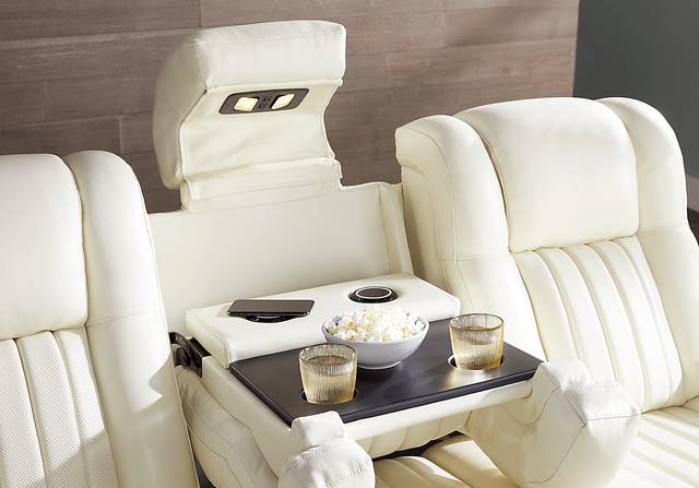 Cenova Ivory Leather 2 Pc Dual Power Reclining Living Room - Thumbnail - Image 12