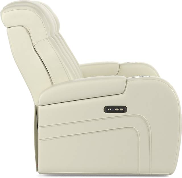 Cenova Ivory Leather Dual Power Reclining Sofa - Thumbnail - Image 3
