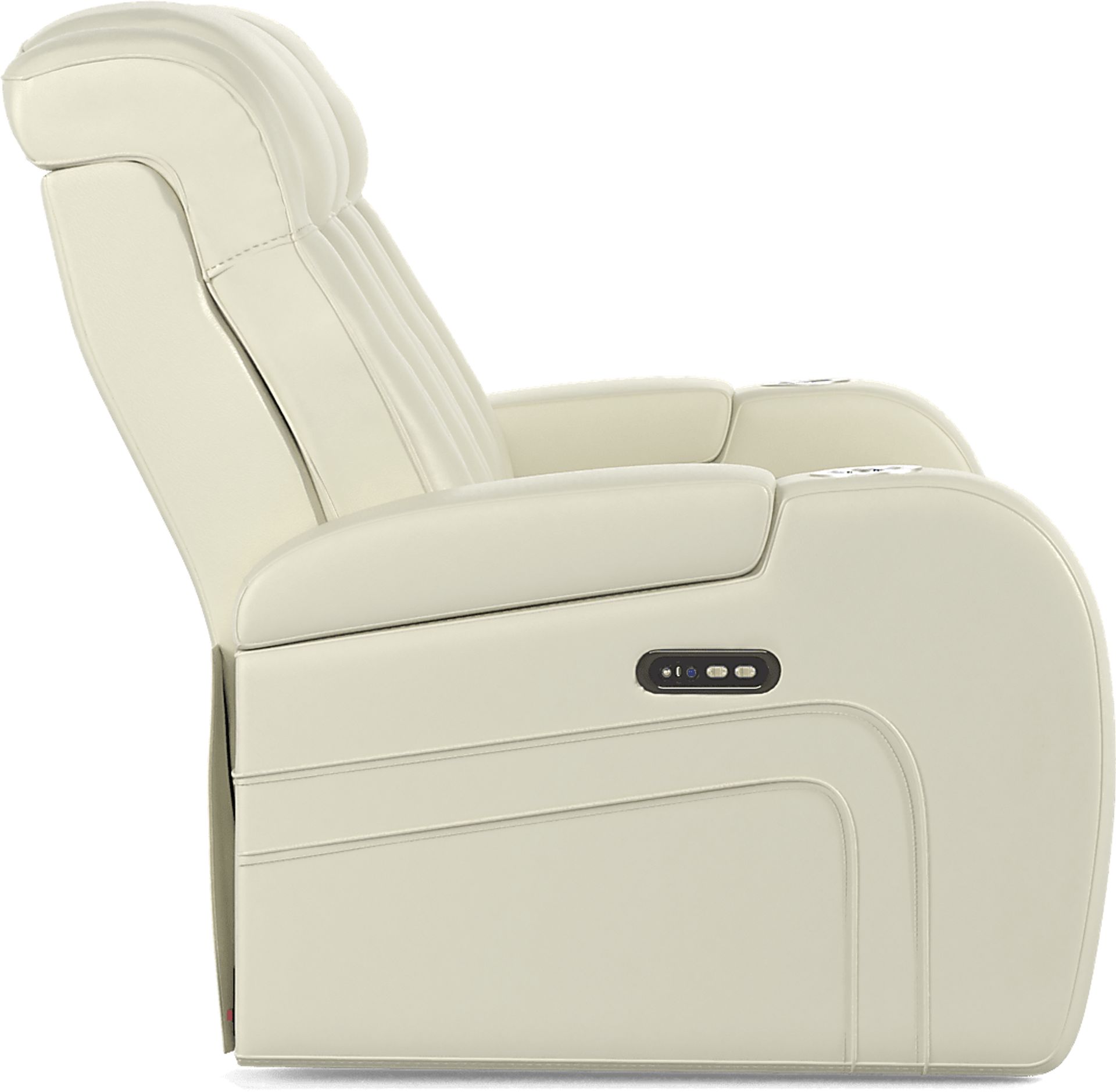 Cenova Ivory Leather 7 Pc Living Room with Dual Power Reclining Sofa - Image 5