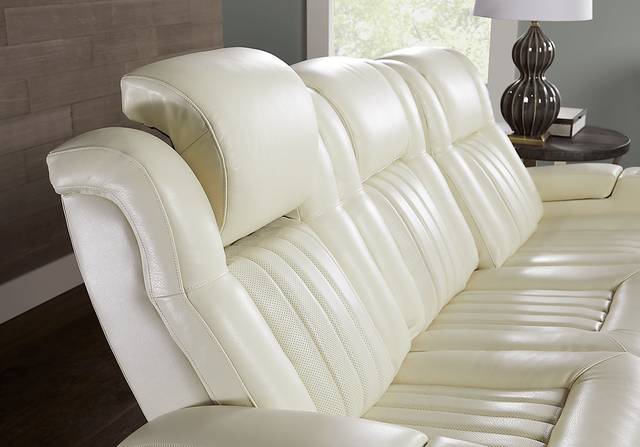 Cenova Ivory Leather 2 Pc Dual Power Reclining Living Room - Thumbnail - Image 8