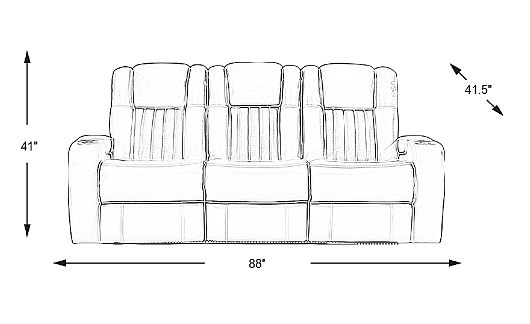 Cenova Ivory Leather Dual Power Reclining Sofa