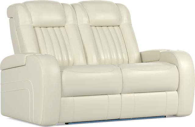 Cenova Ivory Leather 3 Pc Living Room with Dual Power Reclining Sofa - Thumbnail - Image 15