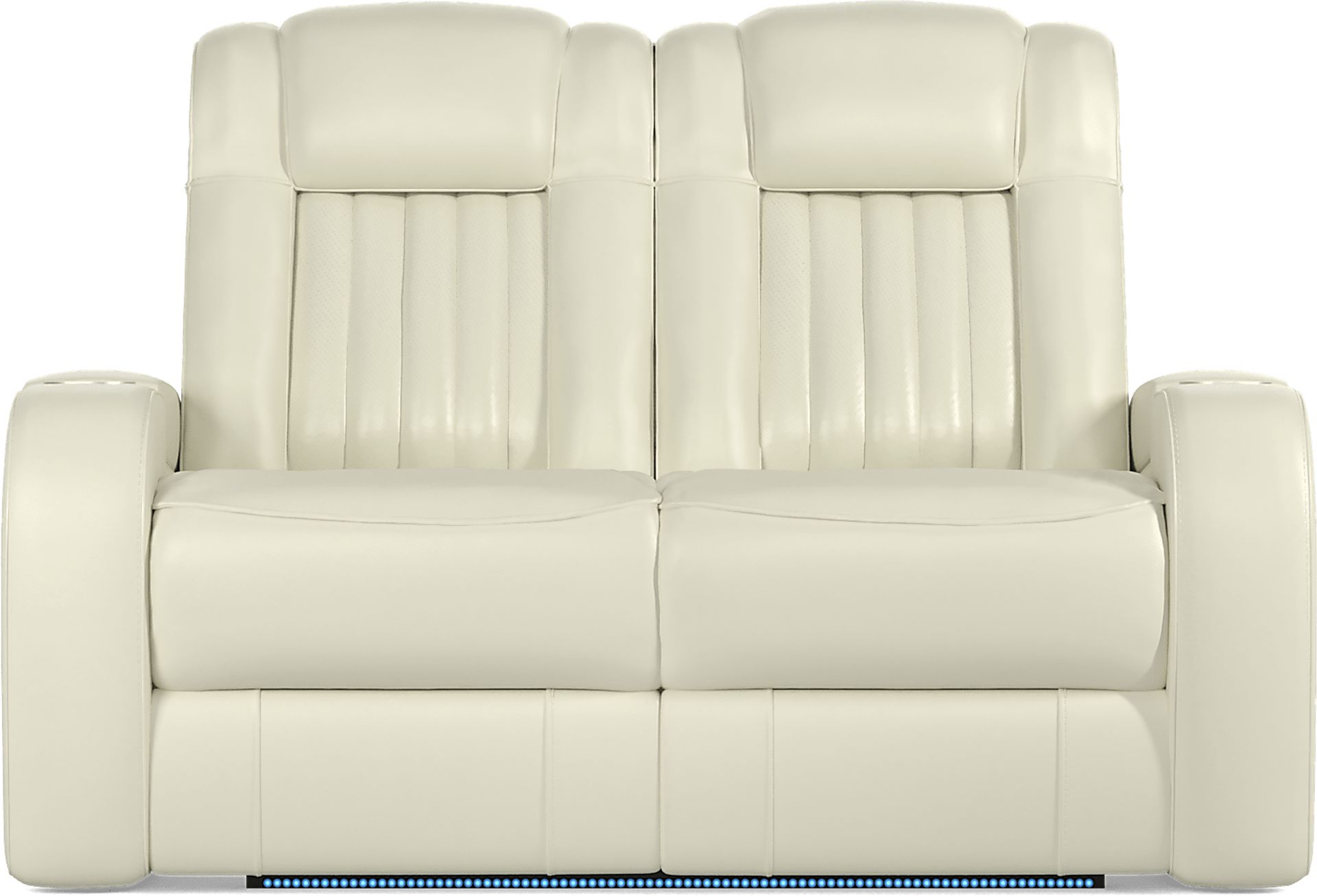 Cenova Ivory Leather 7 Pc Living Room with Dual Power Reclining Sofa - Image 14