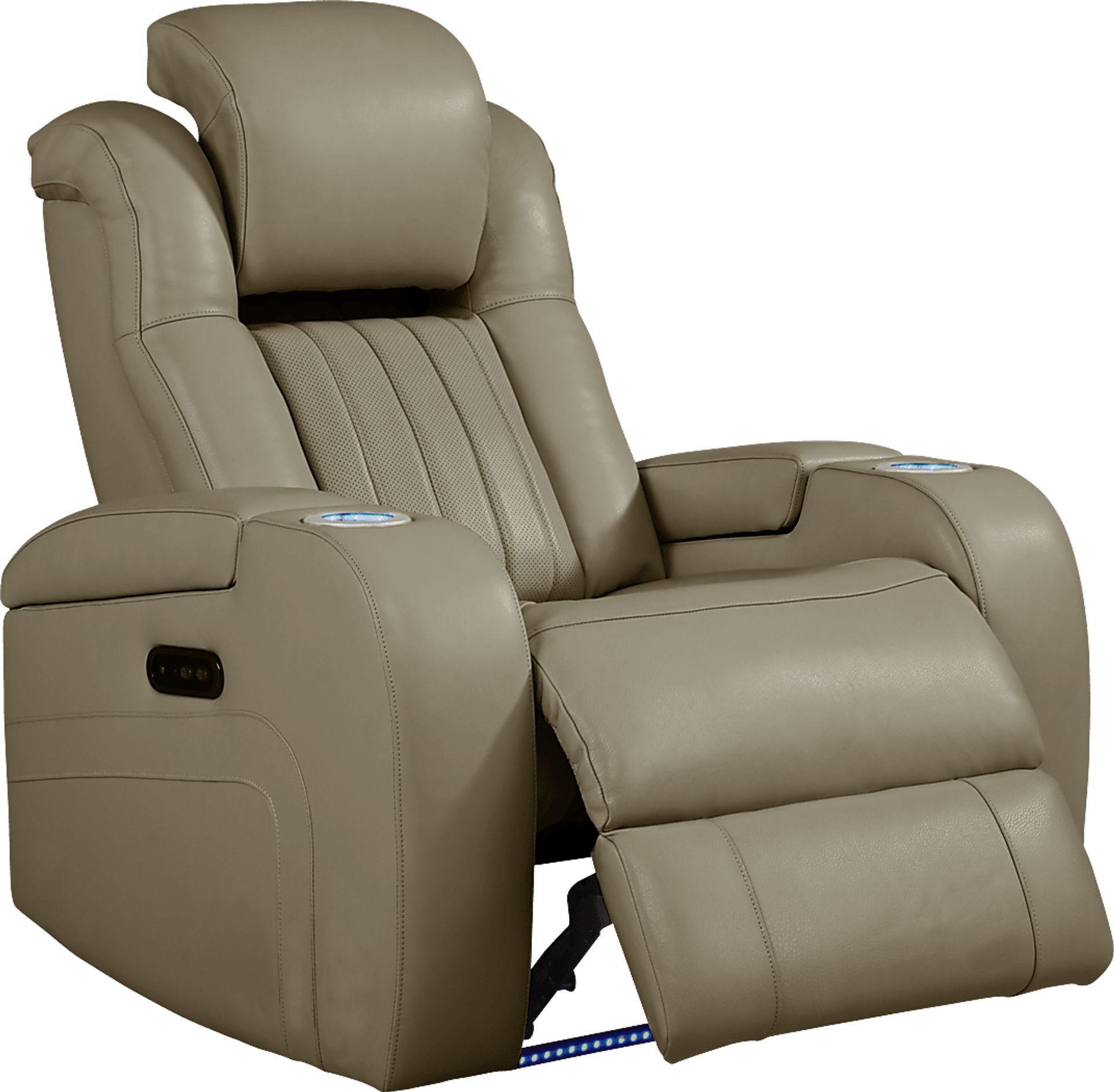 Cenova Taupe Leather 3 Pc Living Room with Dual Power Reclining Sofa - Image 11