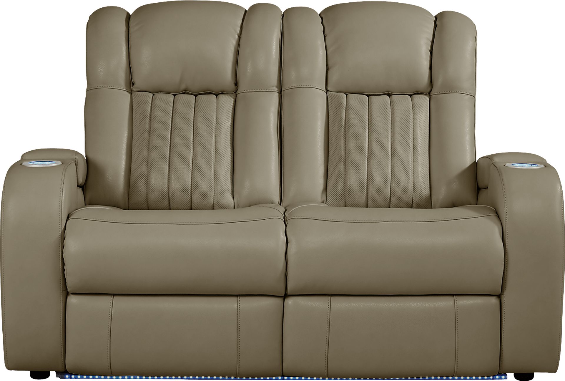 Cenova Taupe Leather 3 Pc Living Room with Dual Power Reclining Sofa - Image 9