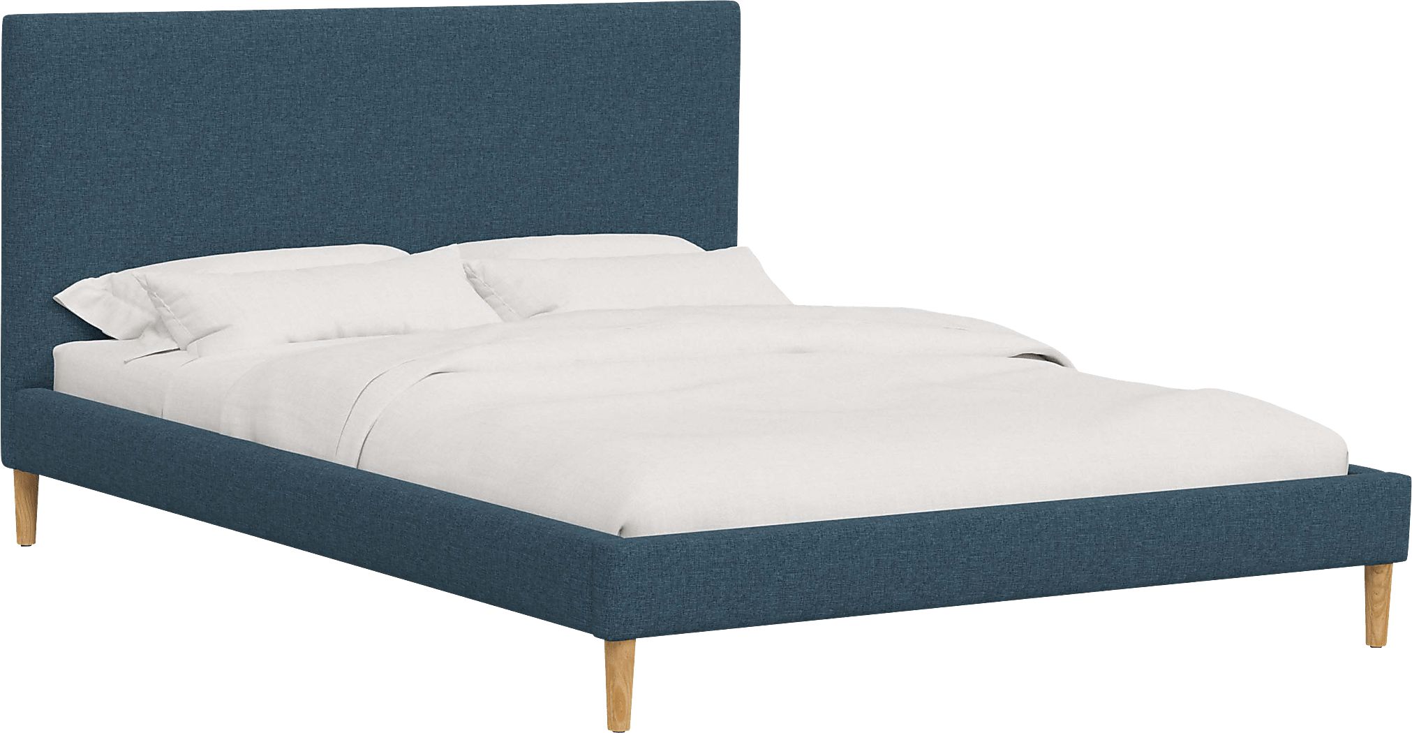 Cenwyn Dark Blue Queen Platform Bed