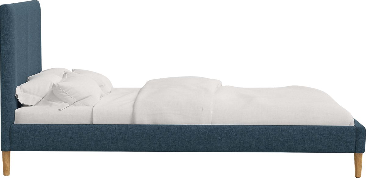 Cenwyn Blue Colors Linen,Polyester Fabric Twin Platform Bed | Rooms to Go