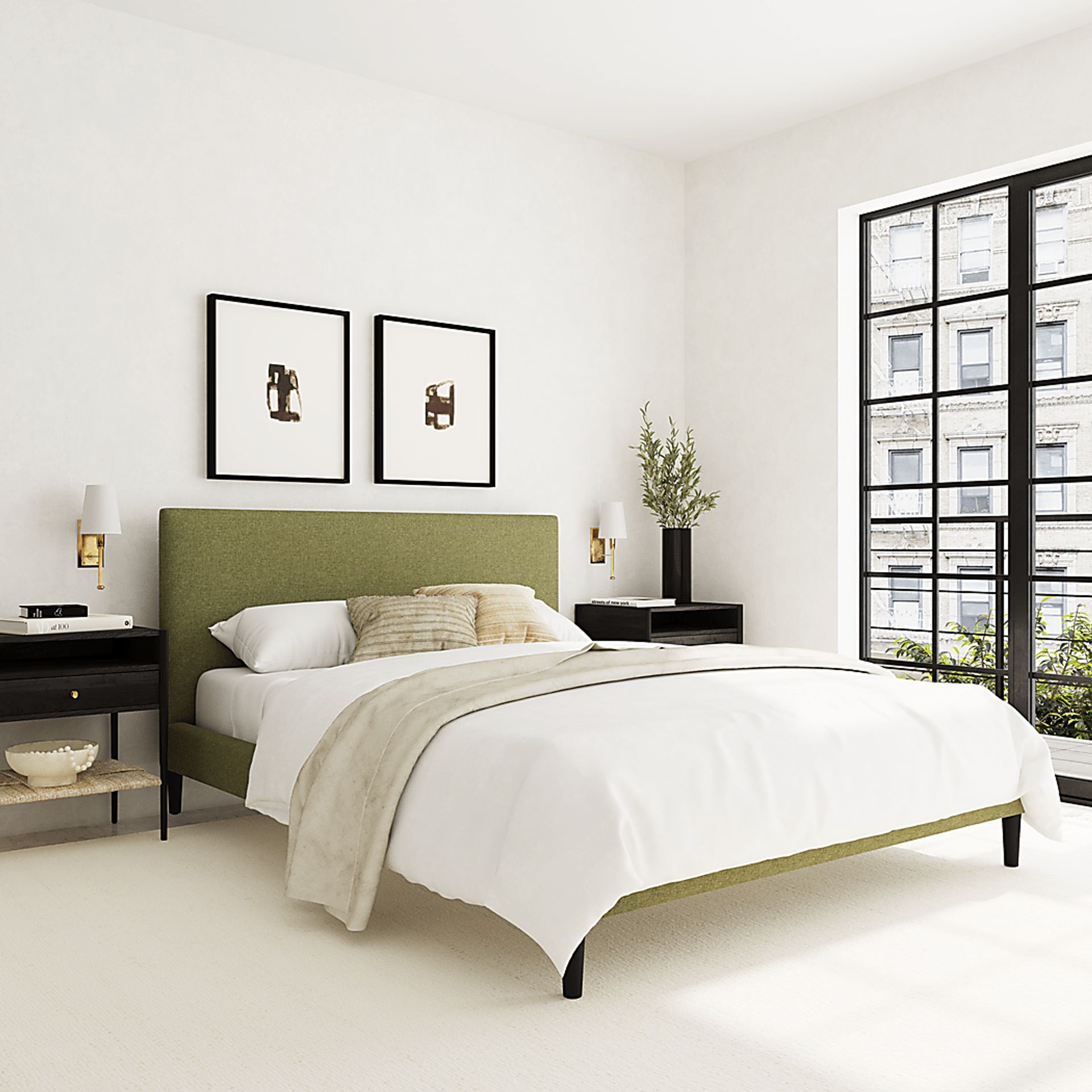 Cenwyn Dark Green Queen Platform Bed - Image 2