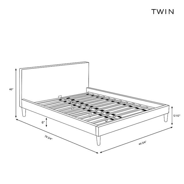 Cenwyn Gray Twin Platform Bed - Thumbnail - Image 3