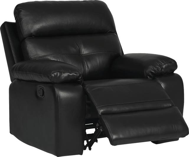 Cepano Black Leather Glider Recliner - Thumbnail - Image 3