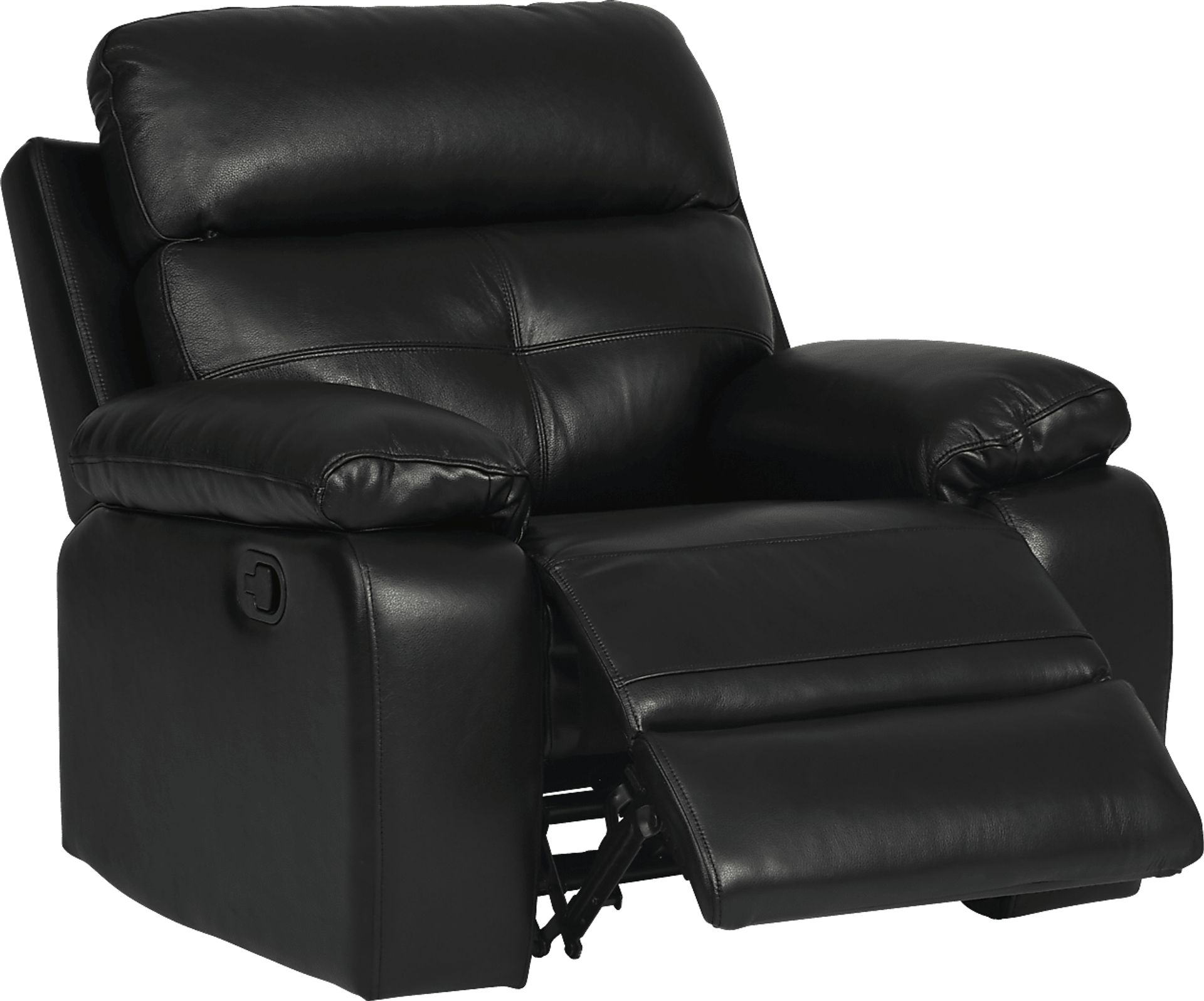 Cepano Black Leather Glider Recliner - Image 3