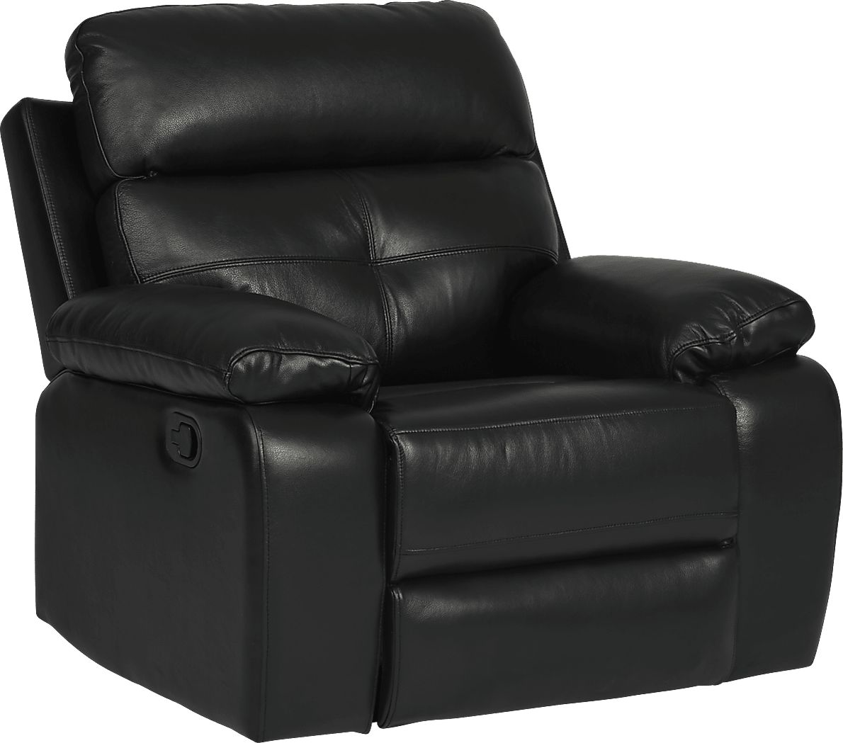 Cepano Black Leather Glider Recliner