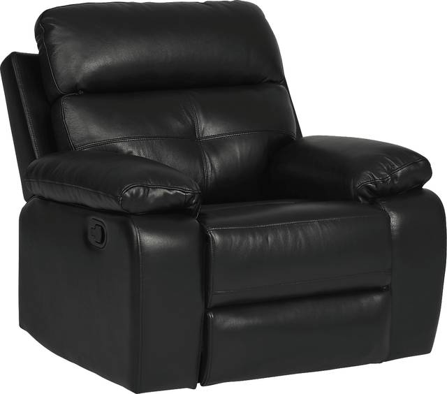 Cepano Black Leather Glider Recliner - Thumbnail - Image 1