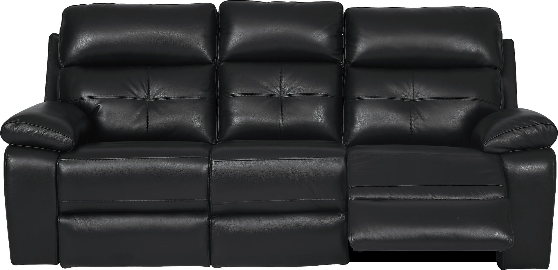 Cepano Black Leather 2 Pc Living Room with Reclining Sofa - Image 3