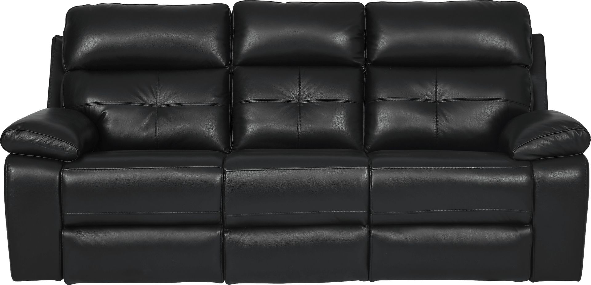 Cepano Black Leather 2 Pc Living Room with Reclining Sofa - Image 2