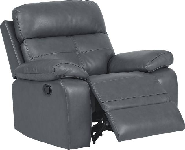 Cepano Blue Leather 2 Pc Living Room with Reclining Sofa - Thumbnail - Image 5