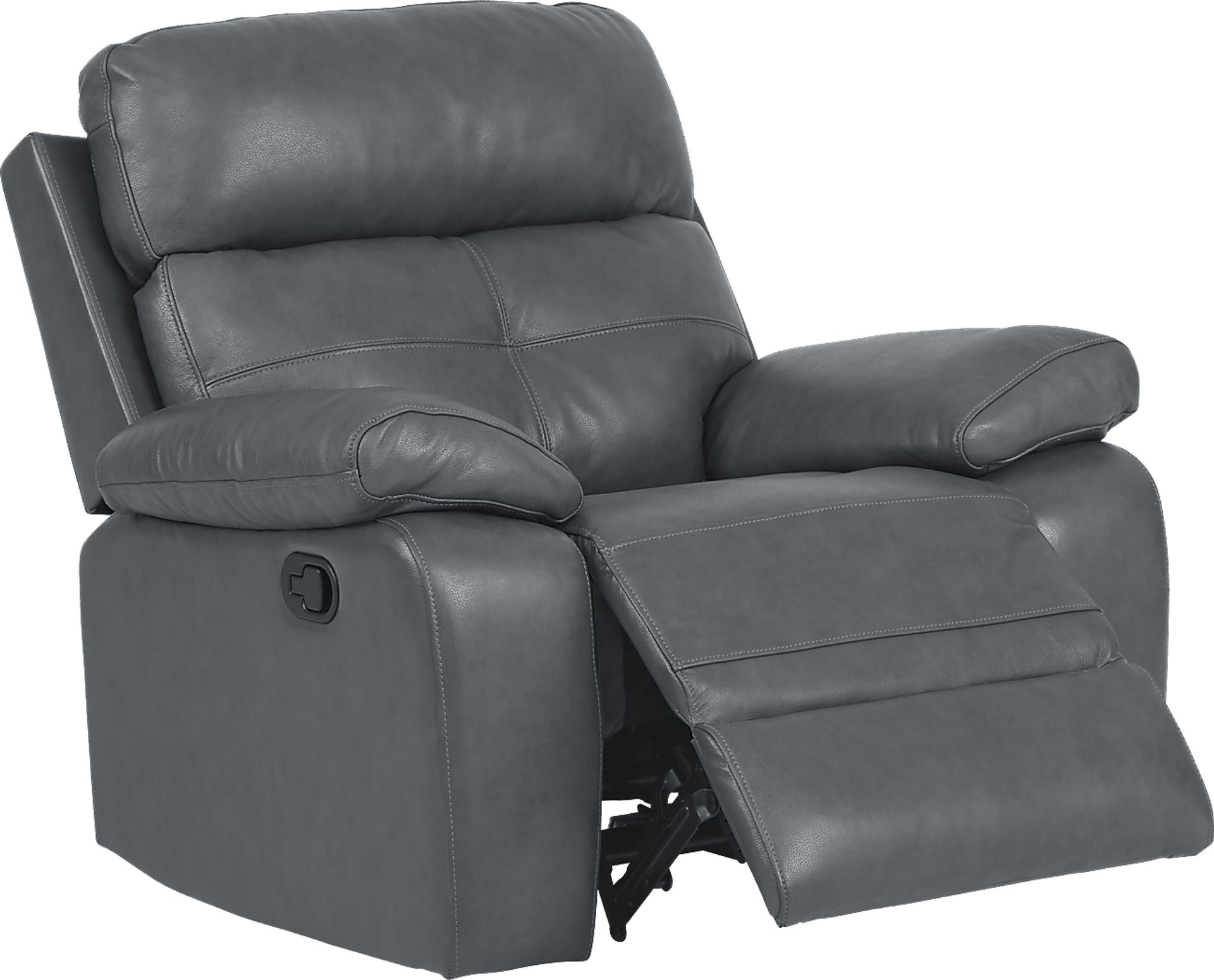 Cepano Blue Leather 2 Pc Living Room with Reclining Sofa - Image 5