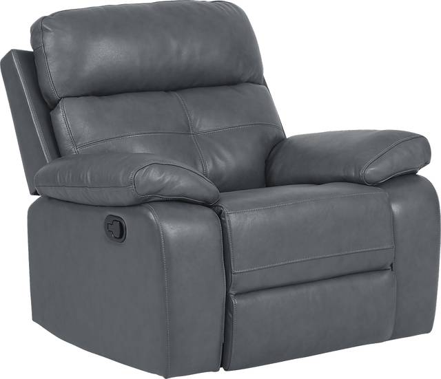 Cepano Blue Leather 2 Pc Living Room with Reclining Sofa - Thumbnail - Image 4