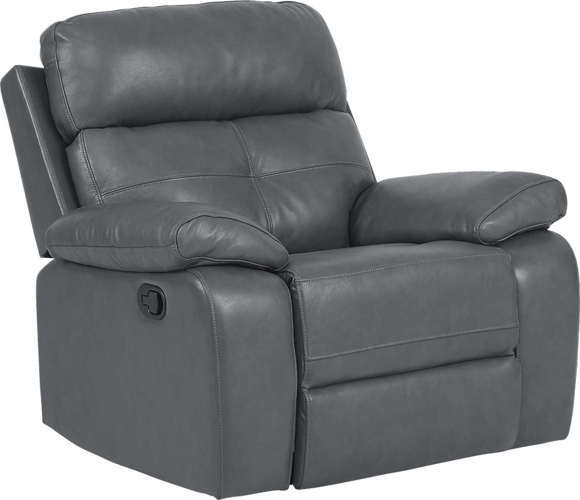Cepano Blue Leather 2 Pc Living Room with Reclining Sofa - Image 4