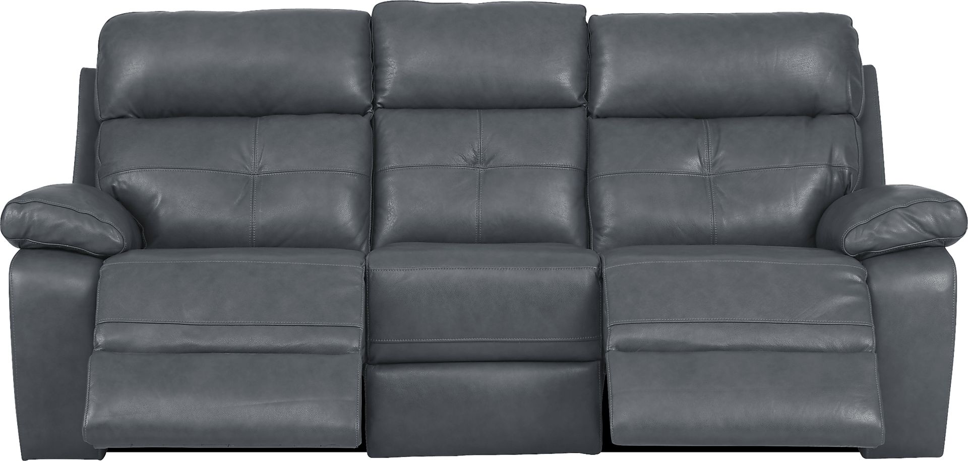 Cepano Blue Leather 7 Pc Living Room with Reclining Sofa - Image 3
