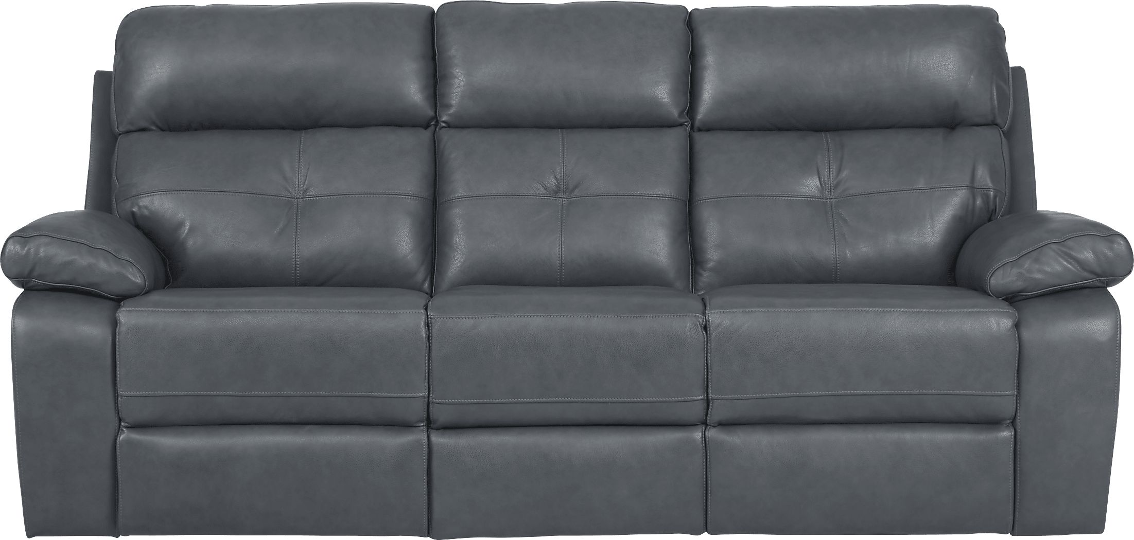 Cepano Blue Leather Reclining Sofa Rooms To Go