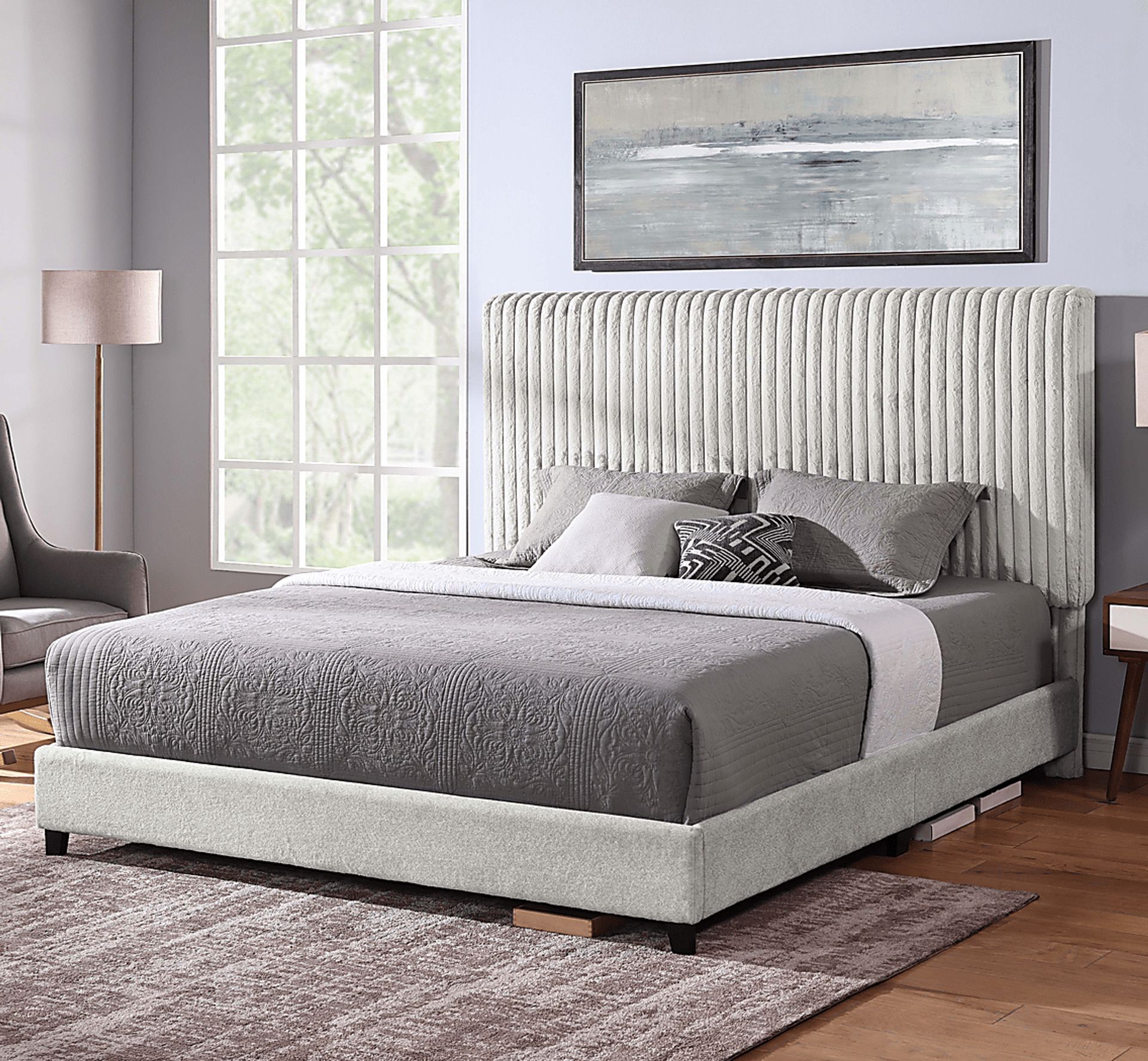 Cerau Gray King Upholstered Bed - Image 2
