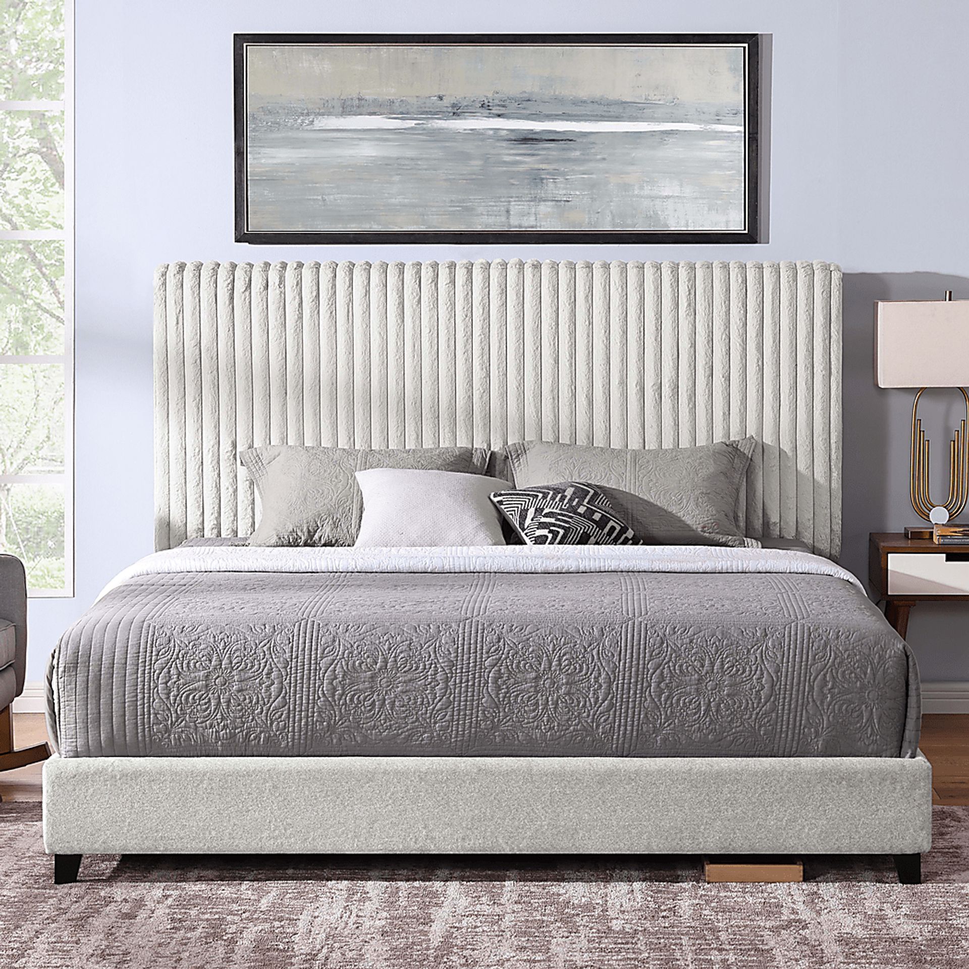 Cerau Gray King Upholstered Bed - Image 3