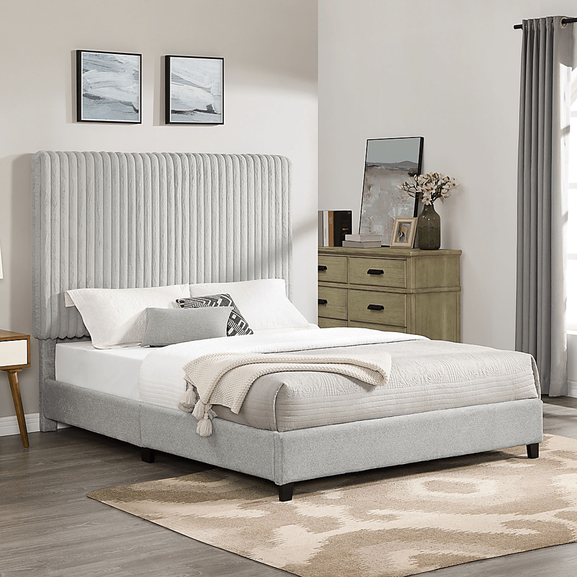 Cerau Gray Queen Upholstered Bed - Image 2