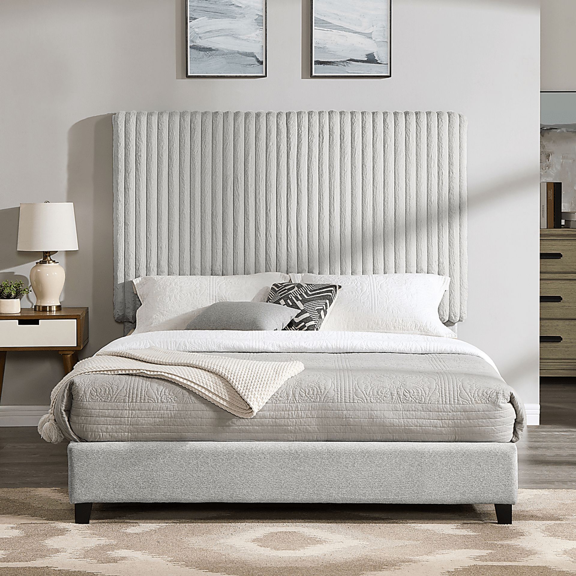 Cerau Gray Queen Upholstered Bed - Image 3