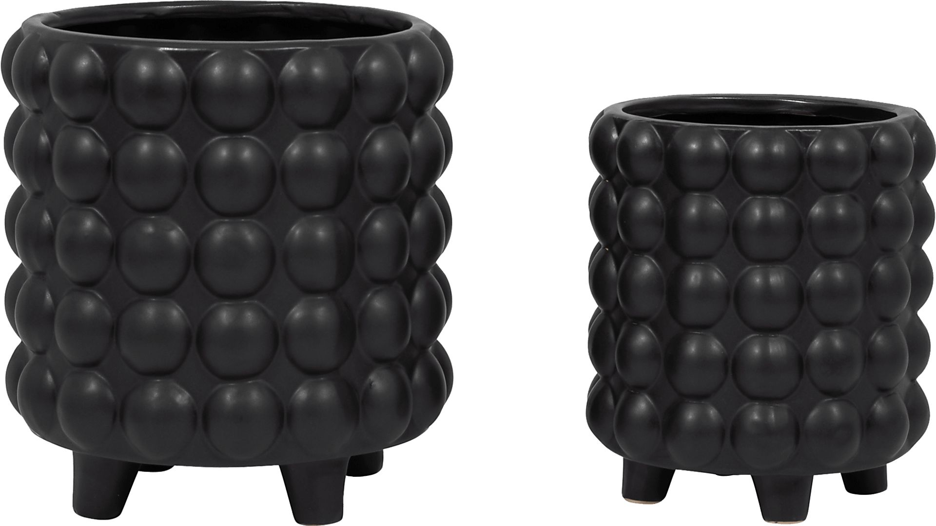 Cerromar Black Planter, Set of 2 - Image 1