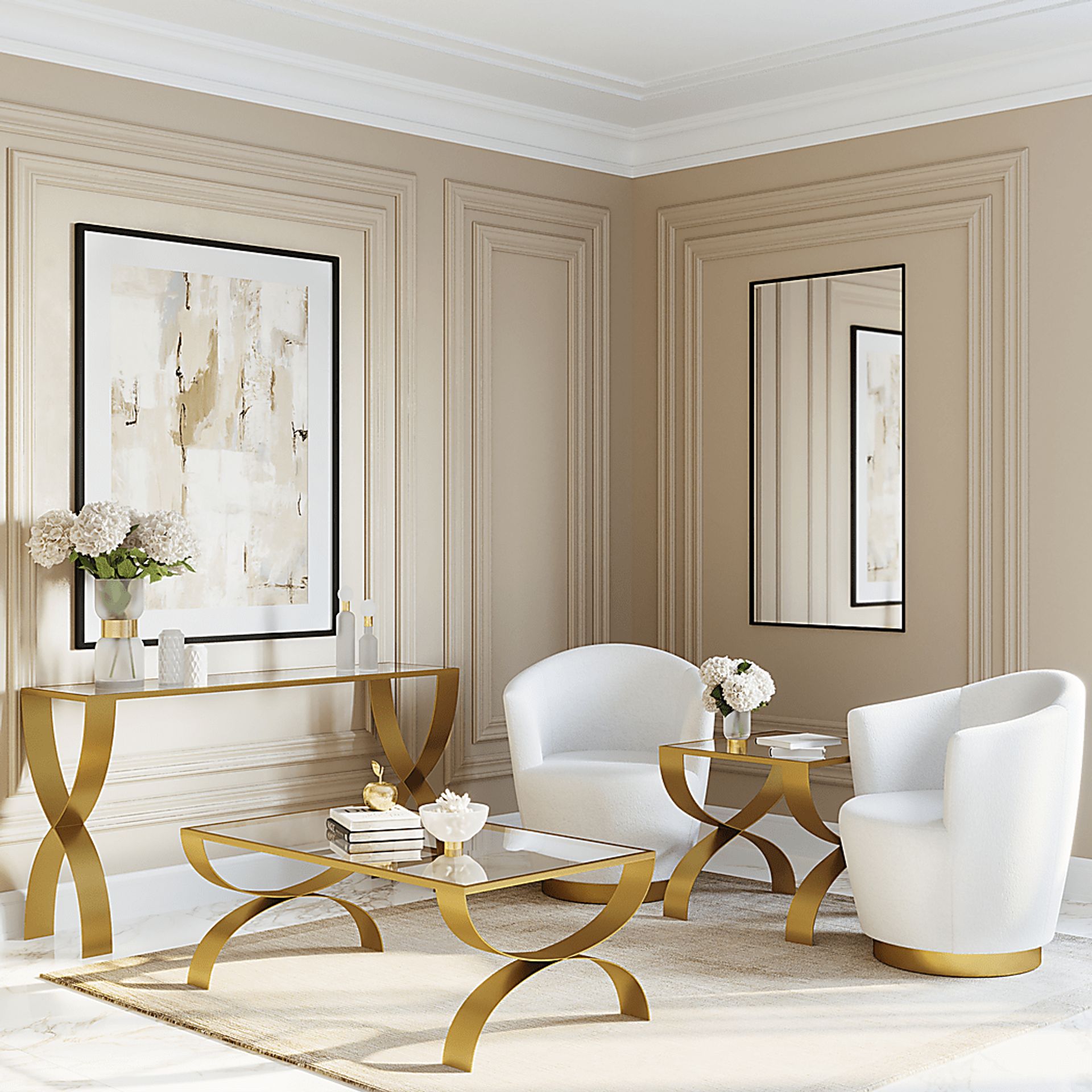 Cesarea White Swivel Chair - Image 2