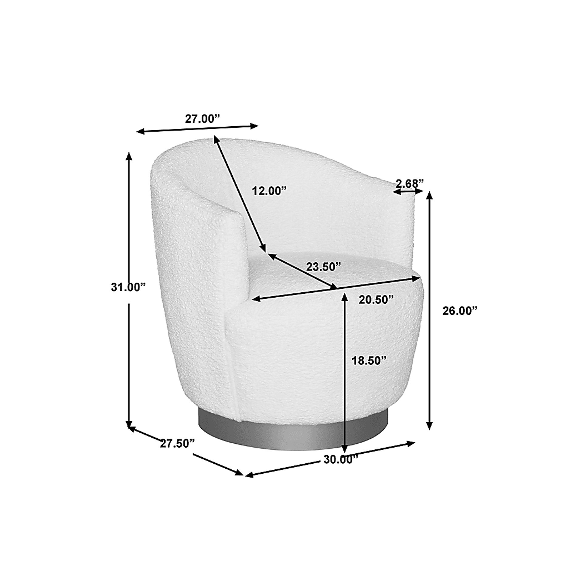 Cesarea White Swivel Chair - Image 6