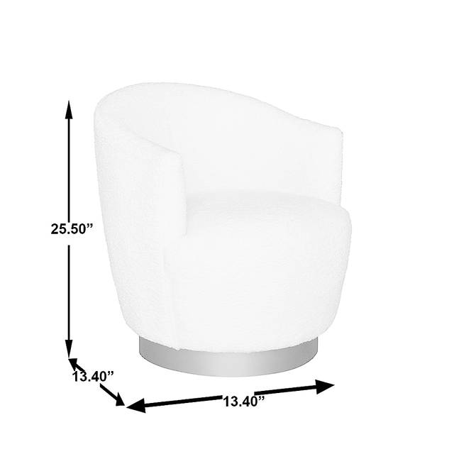 Cesarea White Swivel Chair - Thumbnail - Image 7