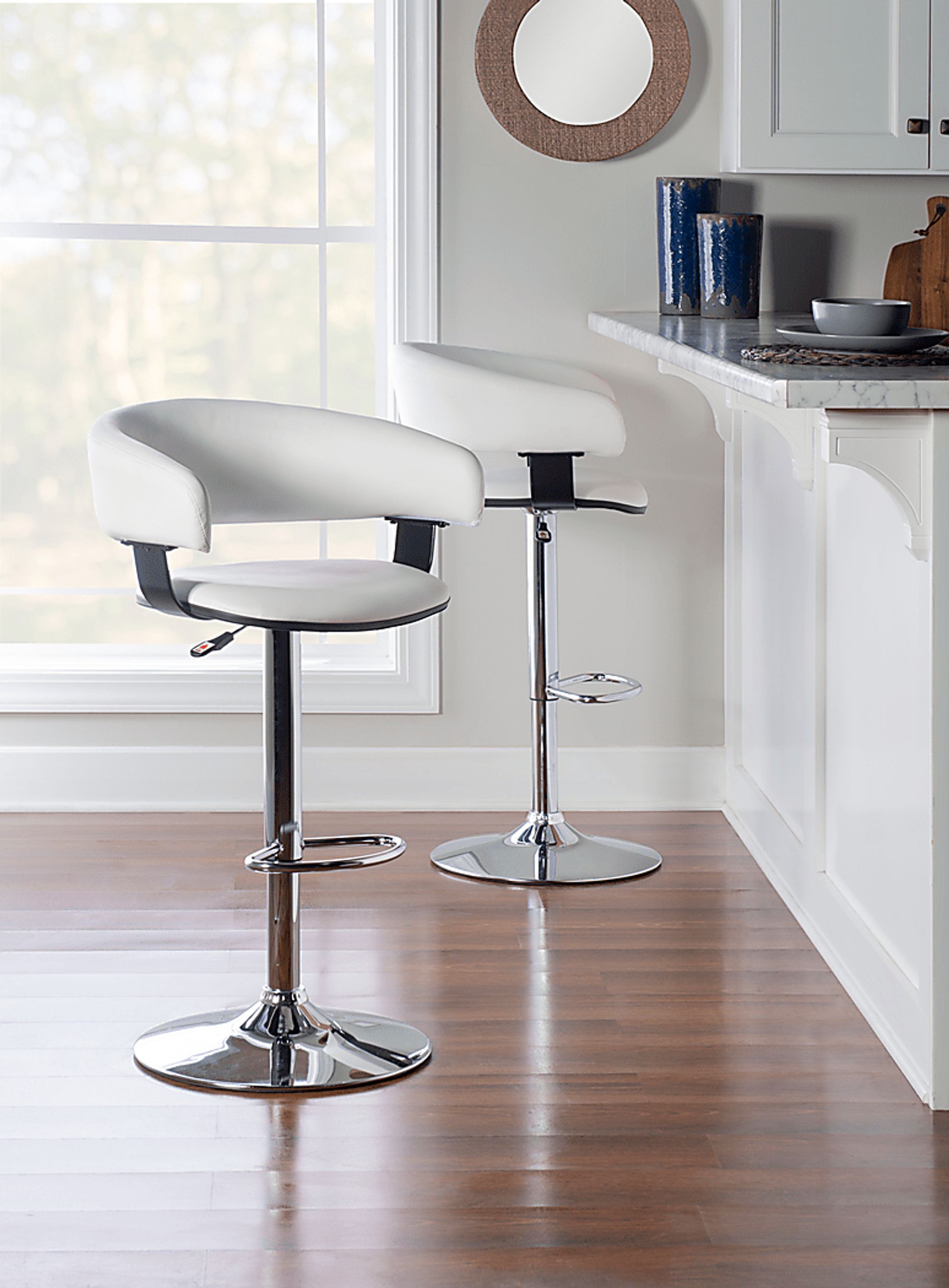 Cetona White Desk Stool - Image 2