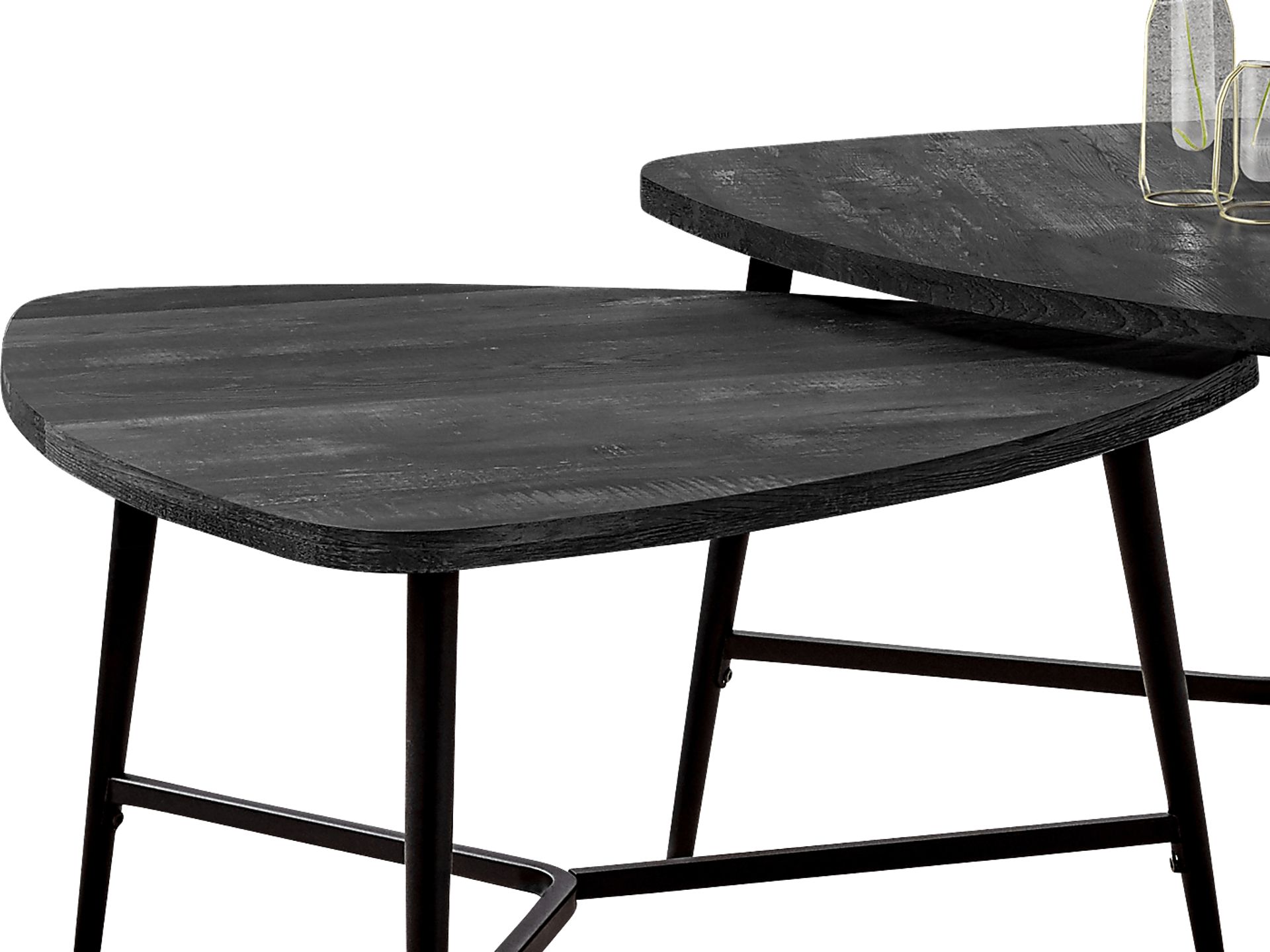 Cevallos Black Nesting Cocktail Table, Set of 2 - Image 2