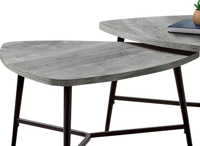 Cevallos Gray Nesting Cocktail Table, Set of 2 - Thumbnail - Image 2