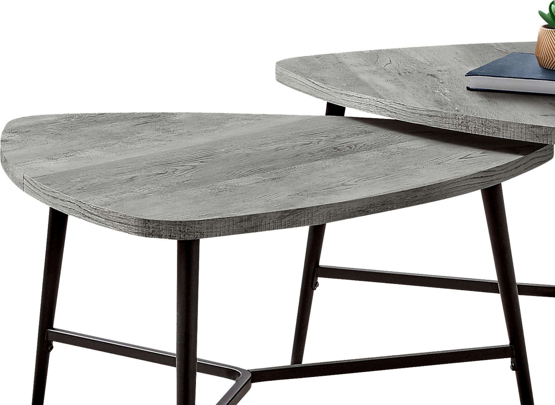 Cevallos Gray Nesting Cocktail Table, Set of 2 - Image 2