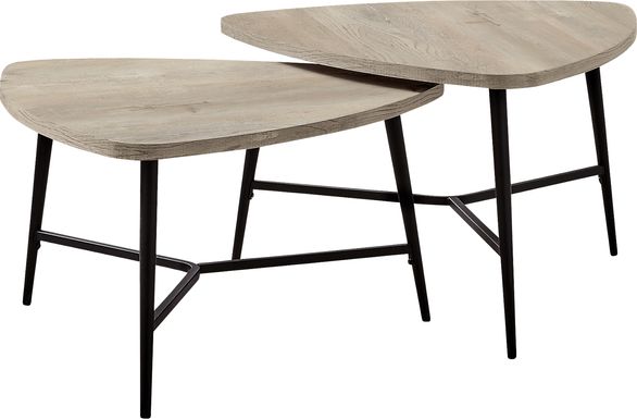 Cevallos Taupe Nesting Cocktail Table, Set of 2