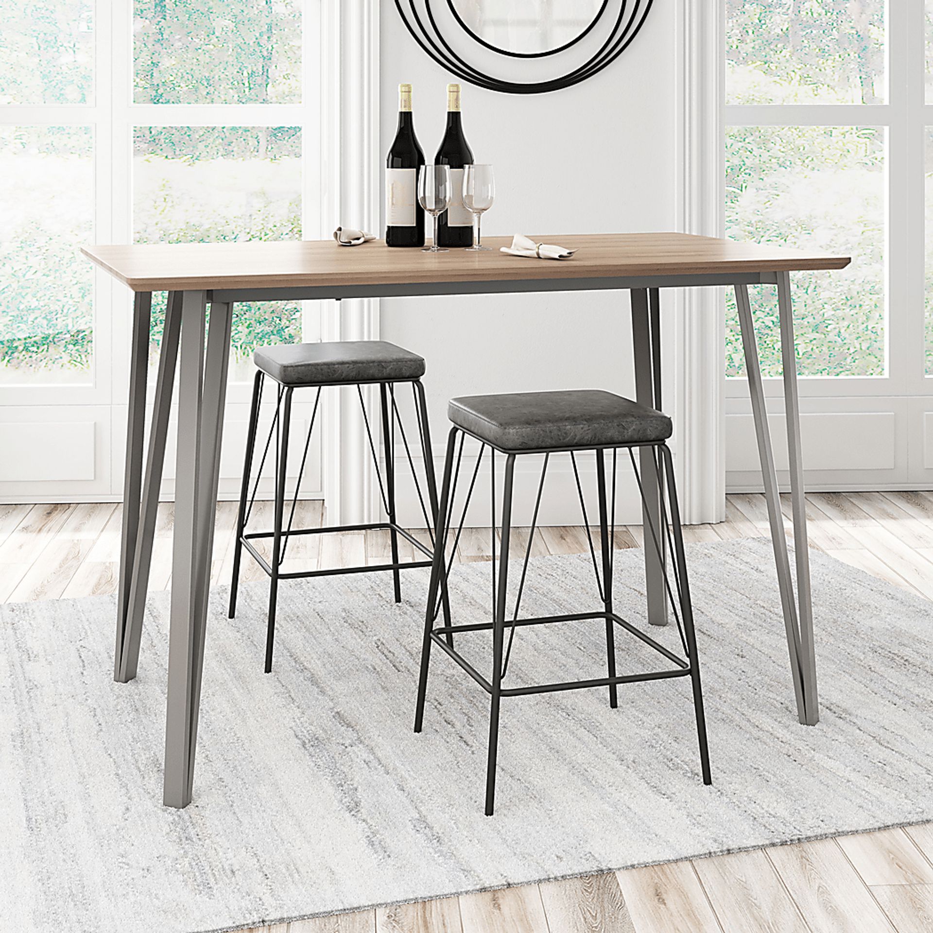 Chadron Black Bar Height Stool, Set of 2 - Image 2