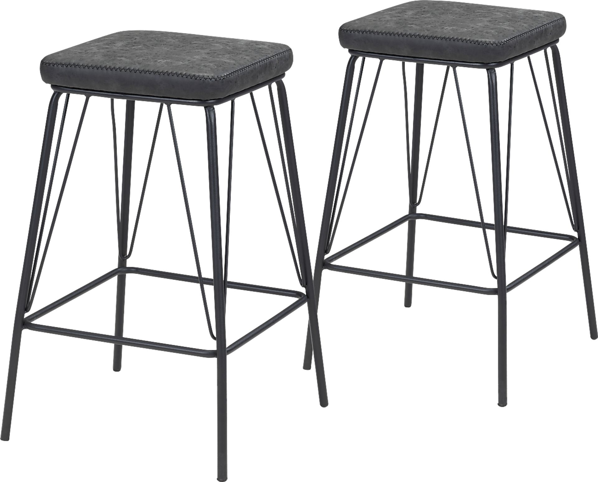 Chadron Black Bar Height Stool, Set of 2 - Image 1