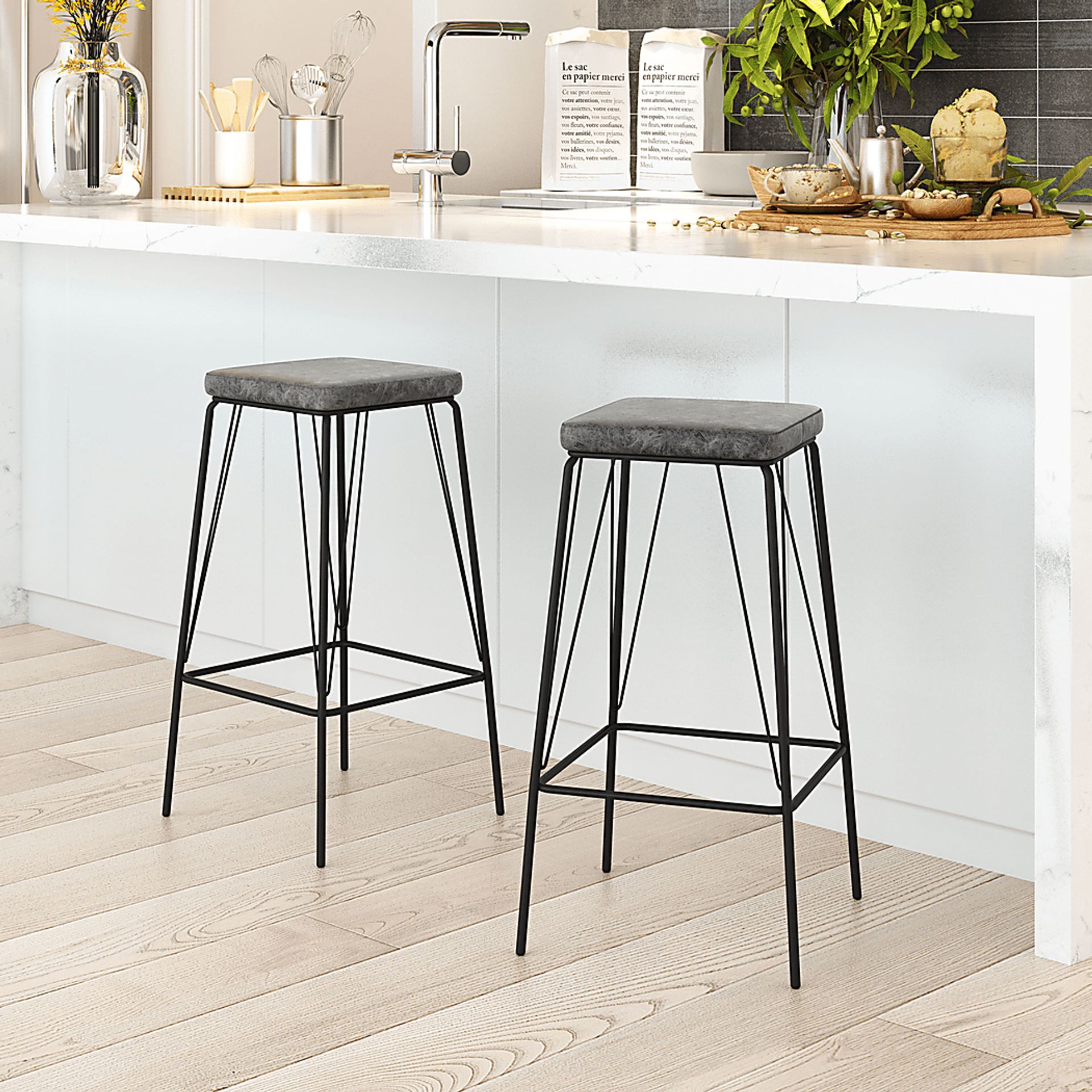 Chadron Black Counter Height Stool, Set of 2 - Image 2