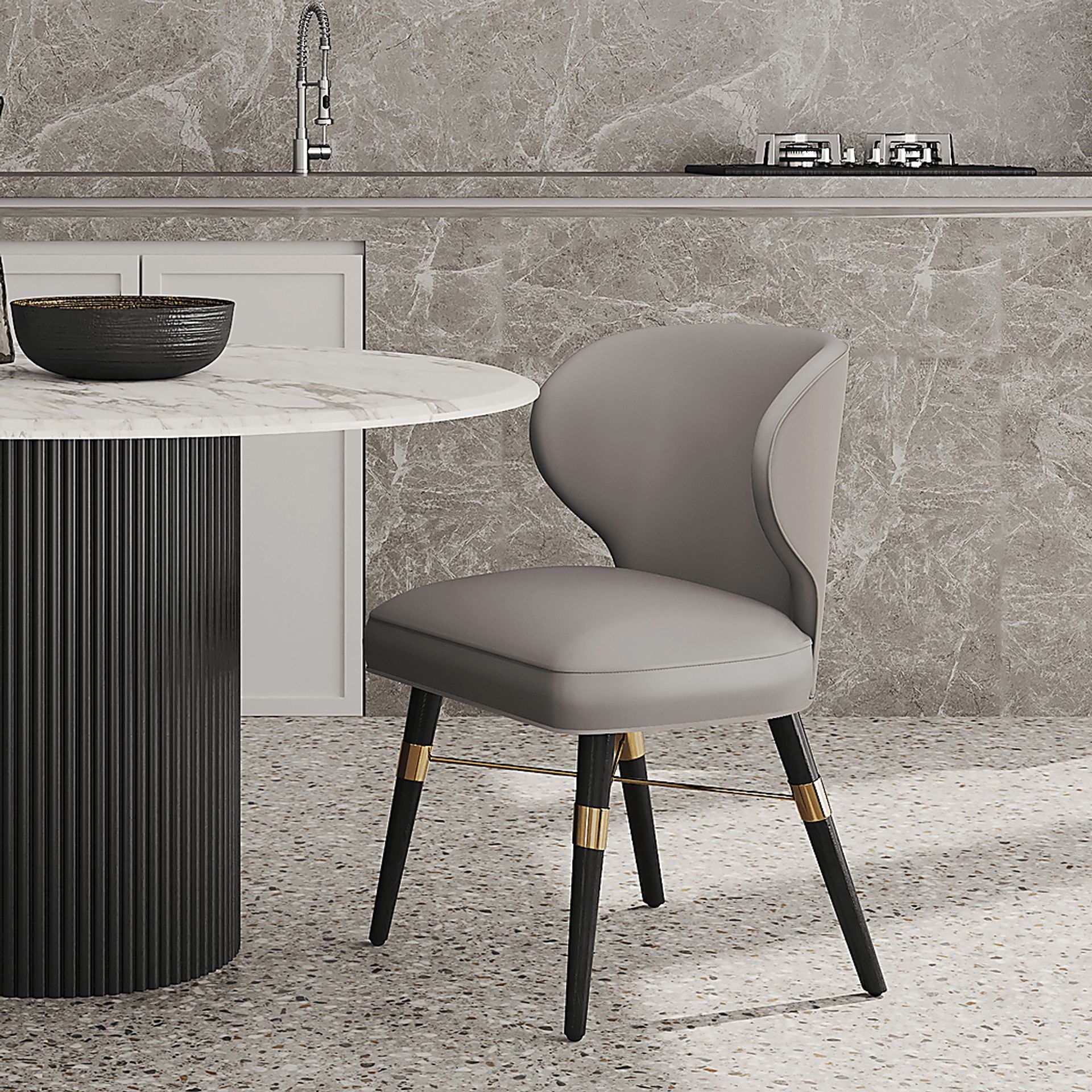 Chalcom Taupe Side Chair - Image 2