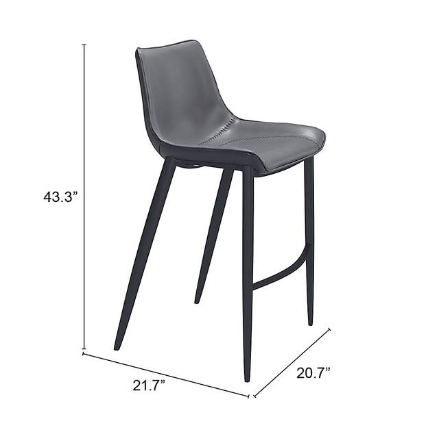 Chaleedony Gray Bar Height Stool, Set of 2 - Thumbnail - Image 8