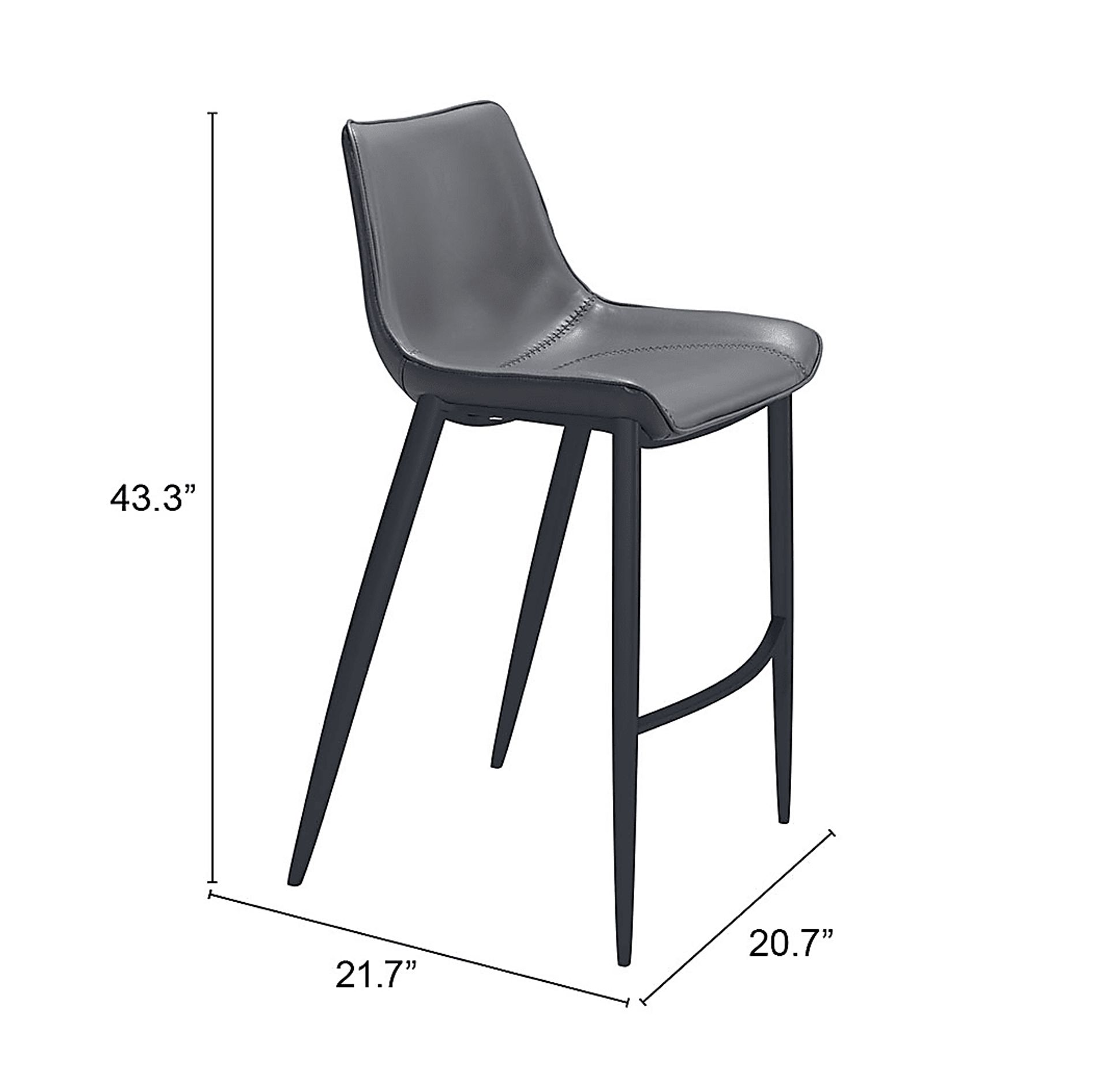 Chaleedony Gray Bar Height Stool, Set of 2 - Image 8
