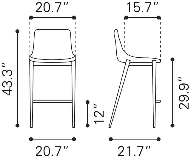 Chaleedony Gray Bar Height Stool, Set of 2 - Thumbnail - Image 9