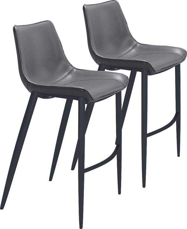 Chaleedony Gray Bar Height Stool, Set of 2 - Thumbnail - Image 1