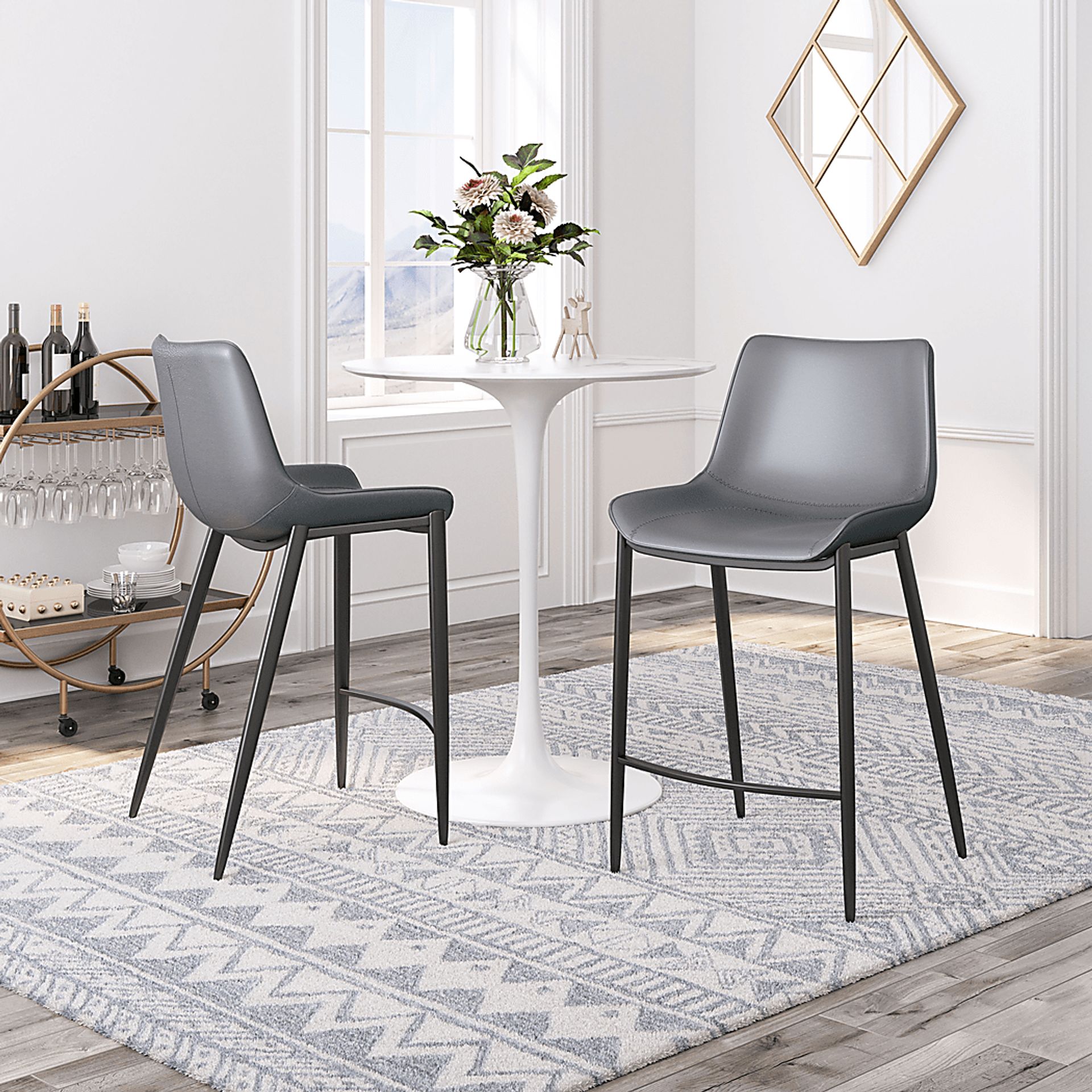 Chaleedony Gray Counter Height Stool, Set of 2 - Image 2
